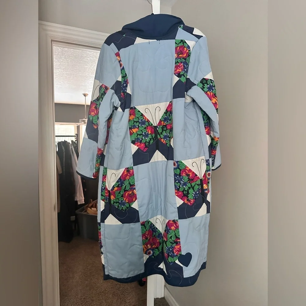 Floral Patchwork Pea Coat
